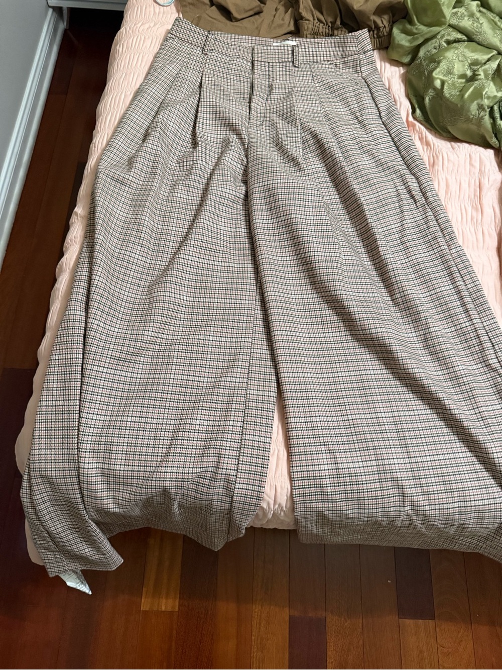 Maeve by Anthropologie Pink and Black Houndstooth Skirt